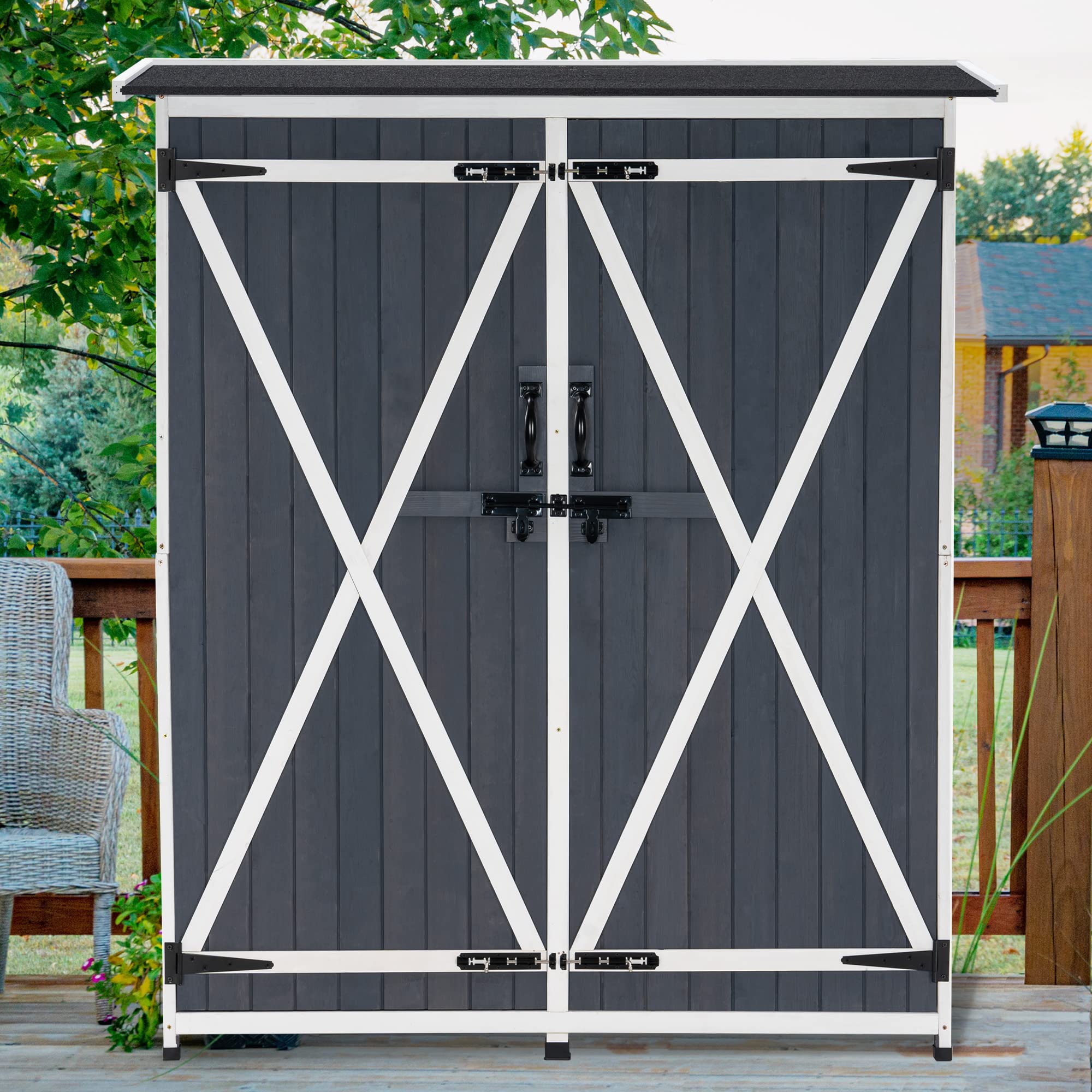 Outdoor Storage Cabinet with S - đánh giá và giá Garden Tools